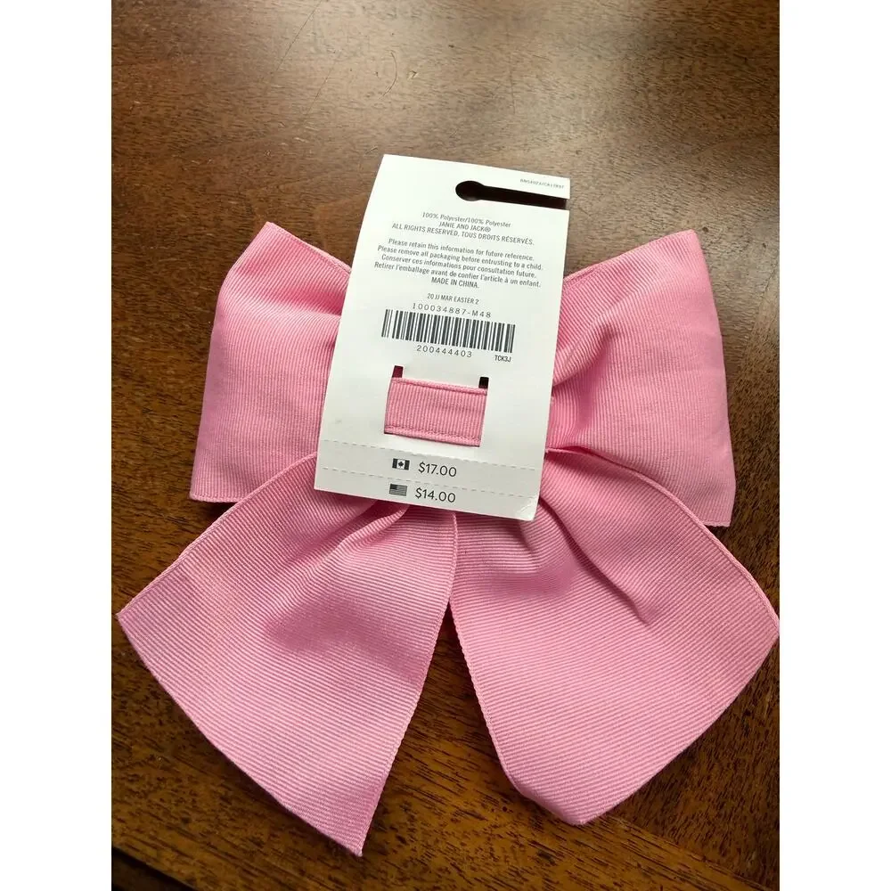 NWT Girls Pink Bow and Floral Clip Hair Duo